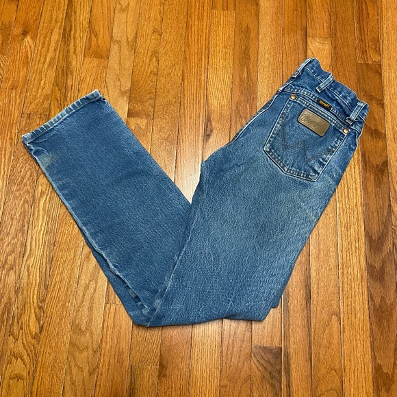 Wrangler Denim - Vintage Distressed Wrangler Cowboy Cut Jeans Sz 30x36